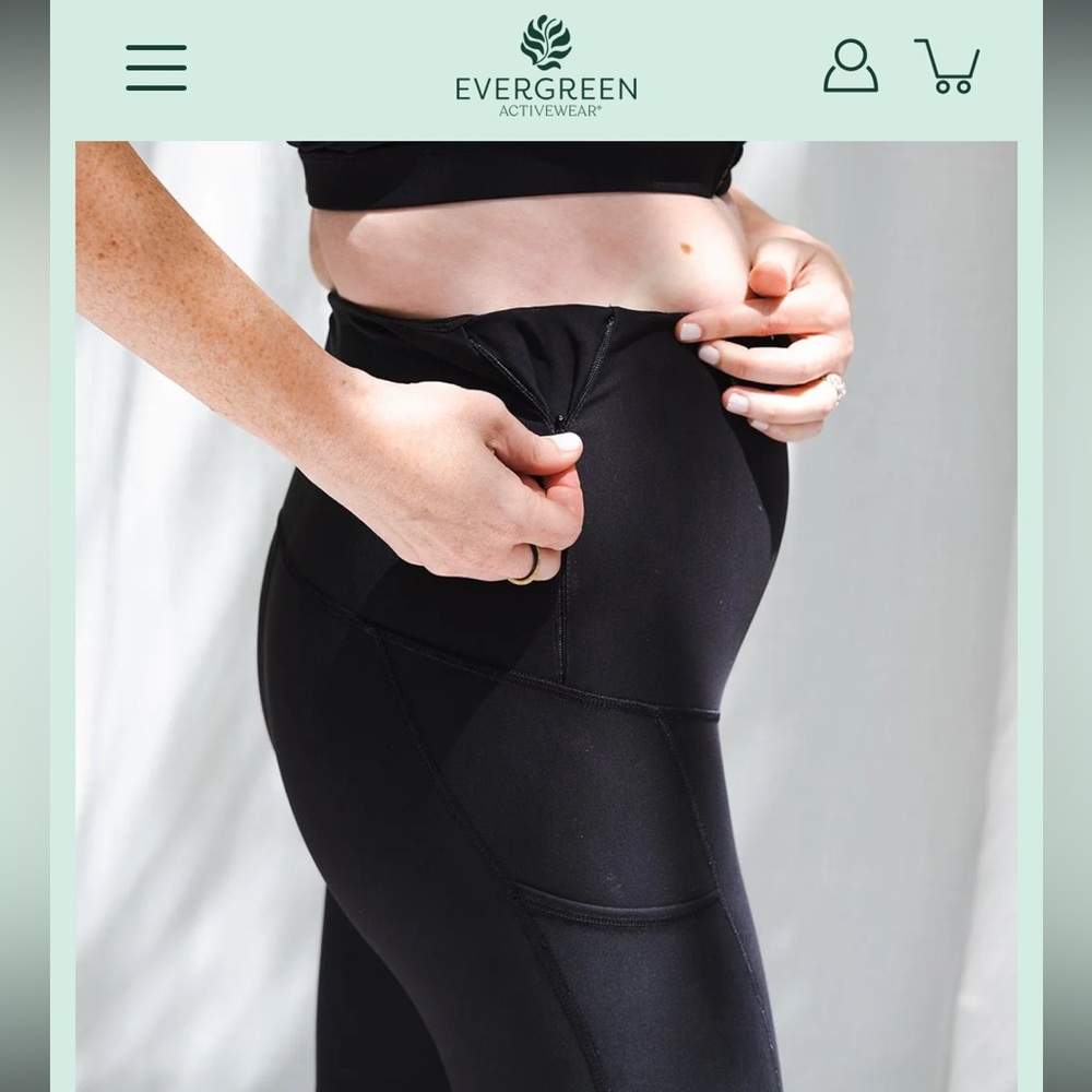 Evergreen maternity athletic pants medium black leggings activewear jeans